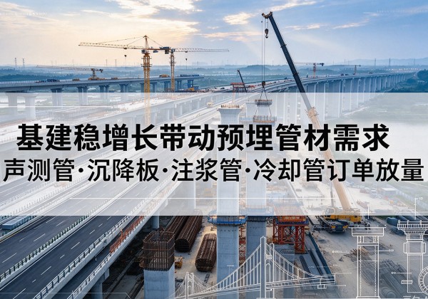 任丘基建稳增长带动预埋监测管材需求，声测管、沉降板、注浆管订单持续放量